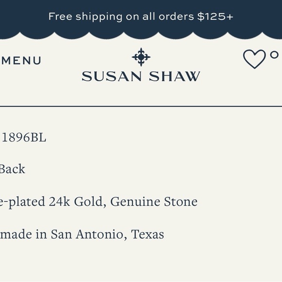 NWOT Susan Shaw Blue Collins Stud Earrings - Picture 2 of 5